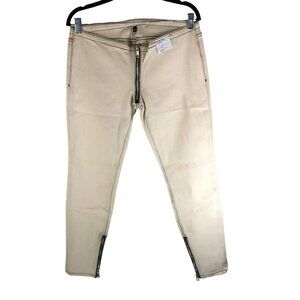 Kill City Womens Beige Skinny Pants With Zippers Low Rise Goth Punk Rock Size 27